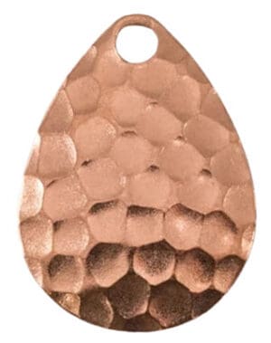 Hammered copper teardrop pendant.